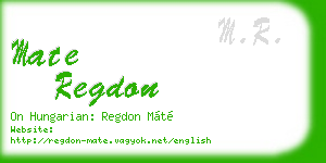 mate regdon business card